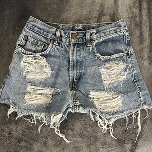 Vintage Levi's Blue Distressed Jean Shorts